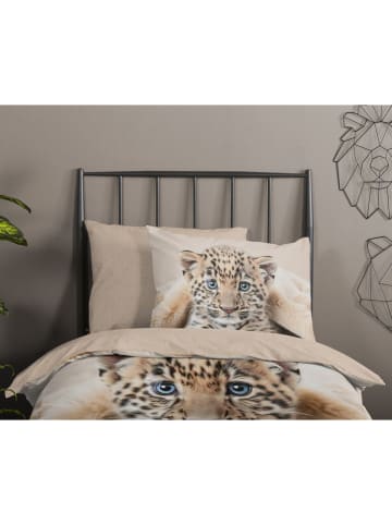 Good Morning Renforcé beddengoedset "Simo" beige/zwart