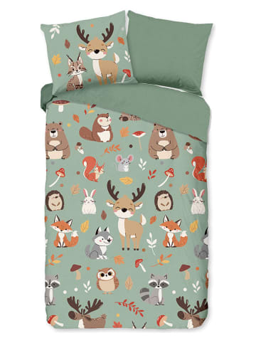 Good Morning Komplet pościeli renforcé "Ville" w kolorze zielono-jasnobrązowym