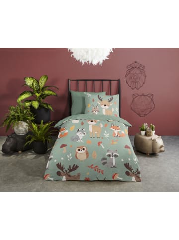 Good Morning Komplet pościeli renforcé "Ville" w kolorze zielono-jasnobrązowym