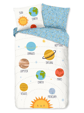 Good Morning Komplet pościeli renforcé "Astra" w kolorze biało-błękitno-żółtym