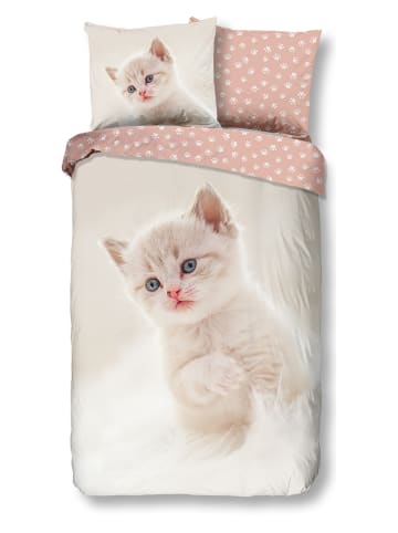 Good Morning Bettwäsche-Set "Catty" in Creme/ Rosa