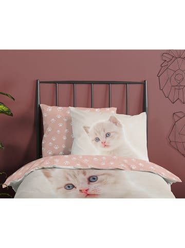 Good Morning Beddengoedset "Catty" crème/lichtroze