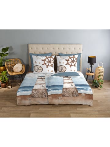 Good Morning Bettwäsche-Set ''Berlin'' in Weiß/ Blau