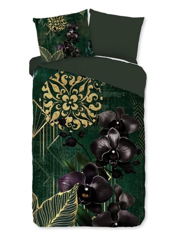 Good Morning Beddengoedset "Esmee" donkergroen/goudkleurig/zwart