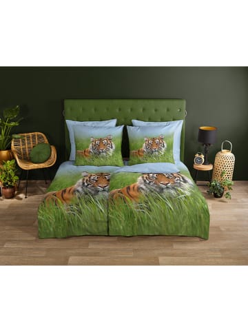 Good Morning Beddengoedset "Silence" groen/lichtblauw