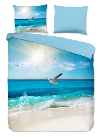 Good Morning Beddengoedset "Sealife" lichtblauw