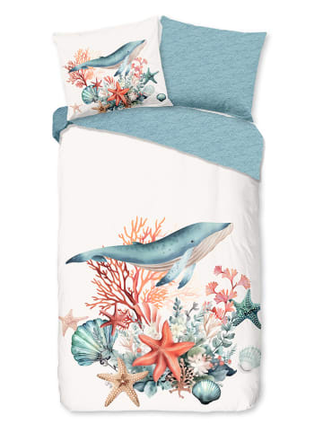 Good Morning Bettwäsche-Set ''Ocean'' i Blau/ Creme