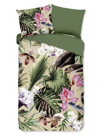 Good Morning Komplet pościeli "Irze" w kolorze oliwkowo-jasnoróżowym