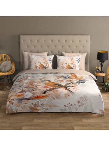 Good Morning Mako-satijnen beddengoedset "Gloria" crème/beige