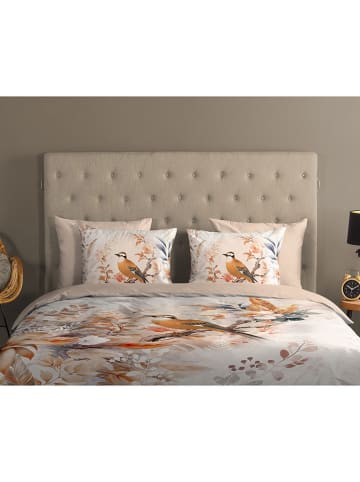 Good Morning Mako-satijnen beddengoedset "Gloria" crème/beige