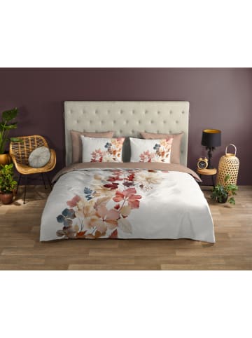 Good Morning Renforcé-Bettwäsche-Set "Coco" in Weiß/ Hellbraun/ Creme