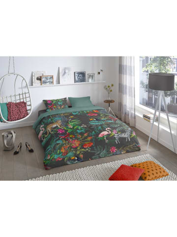 Good Morning Renforcé beddengoedset "Funky" groen/meerkleurig