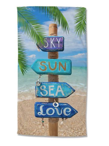 Good Morning Strandtuch "Happy place" in Hellblau