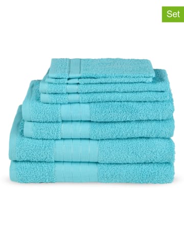 Good Morning 8-delige set: doeken turquoise