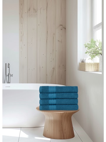 Good Morning 4-delige set: handdoeken petrol