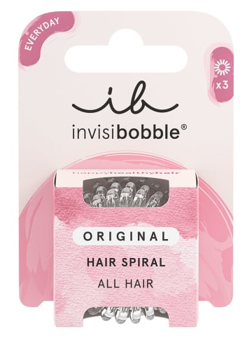 Invisibobble 2-delige set: spiraal haarbandjes transparent - 3 stuks