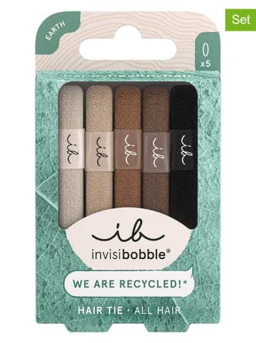 Invisibobble 2-delige set: haarelastiekjes bruin/lichtbruin/beige/crème - 5 stuks