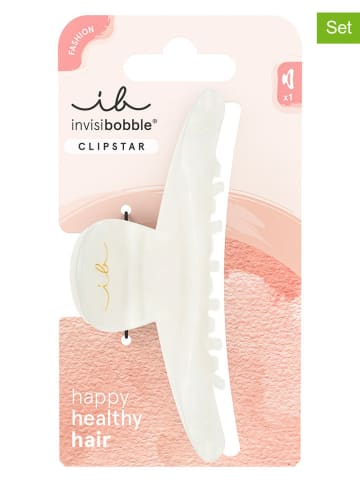 Invisibobble 2er-Set: Haarspangen "Clipstar L" in Creme