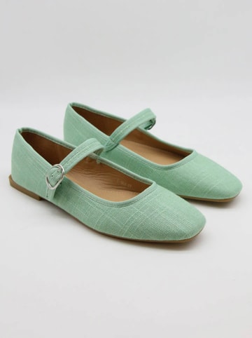 Bellucci Baleriny w kolorze zielonym z paskiem