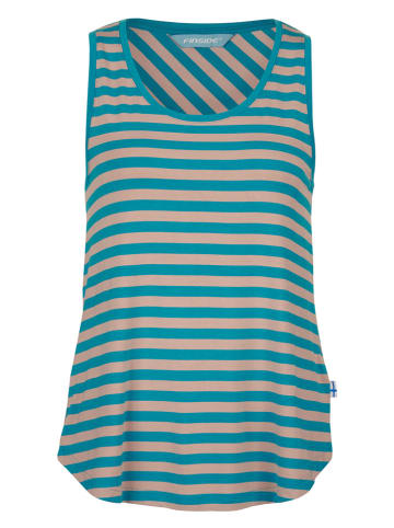 finside Top "Meri" in Türkis/ Beige