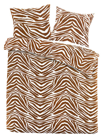 Day Dream Flanell-Bettwäsche-Set ''Zebra'' in Braun