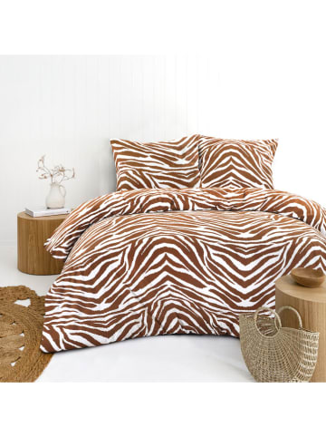 Day Dream Komplet pościeli flanelowej "Zebra" w kolorze brązowym