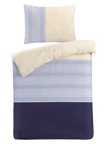 Day Dream Bettwäsche-Set ''Valencia'' in Dunkelblau/ Creme/ Hellblau
