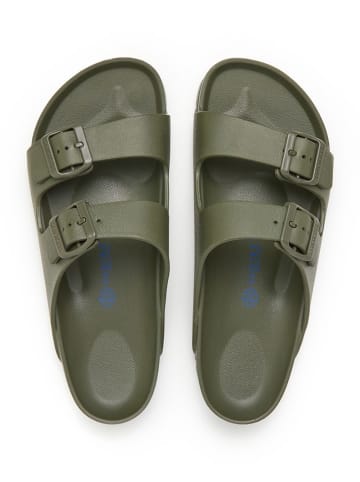 SABOKETS Klapki w kolorze khaki