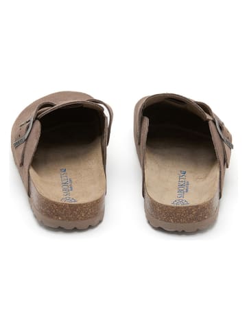 SABOKETS Skórzane chodaki w kolorze brązowym