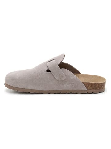 SABOKETS Skórzane chodaki w kolorze szarym