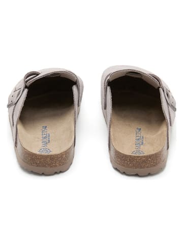 SABOKETS Skórzane chodaki w kolorze szarym