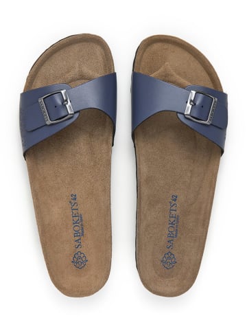 SABOKETS Skórzane klapki w kolorze niebieskim