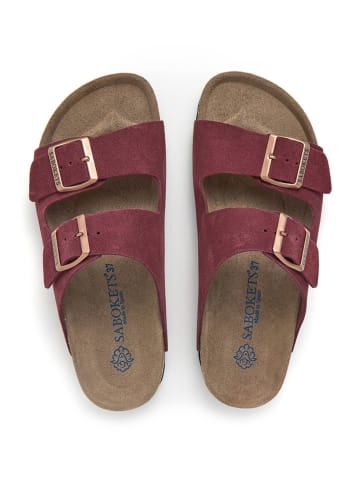 SABOKETS Leren slippers rood