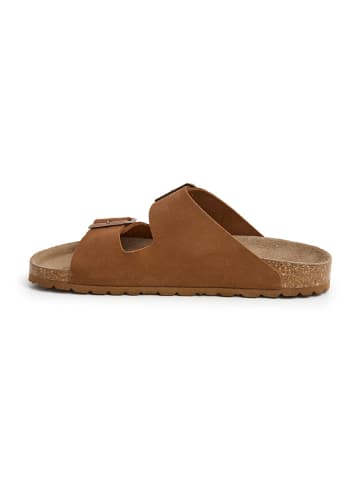SABOKETS Skórzane klapki w kolorze brązowym