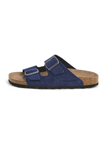 SABOKETS Leder-Pantoletten in Blau