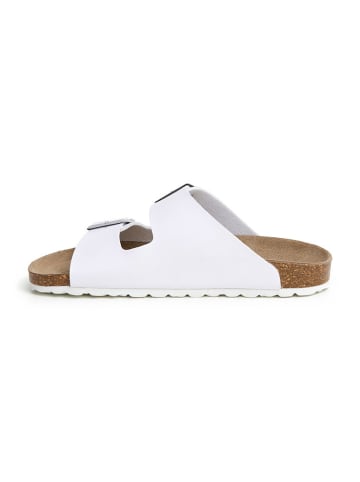 SABOKETS Skórzane klapki w kolorze białym