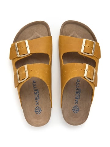 SABOKETS Leren slippers geel