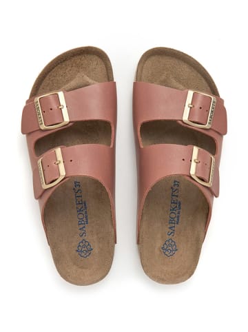 SABOKETS Leder-Pantoletten in Rosa