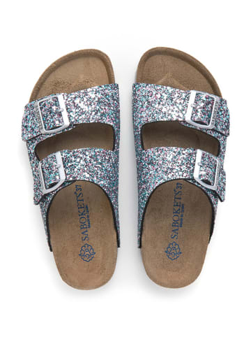 SABOKETS Pantoletten in Hellblau/ Rosa