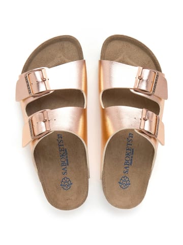 SABOKETS Slippers lichtroze/goudkleurig