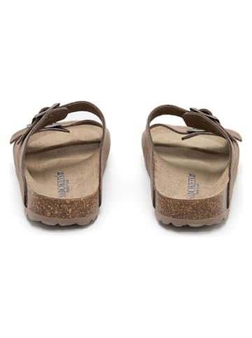 SABOKETS Leren slippers bruin