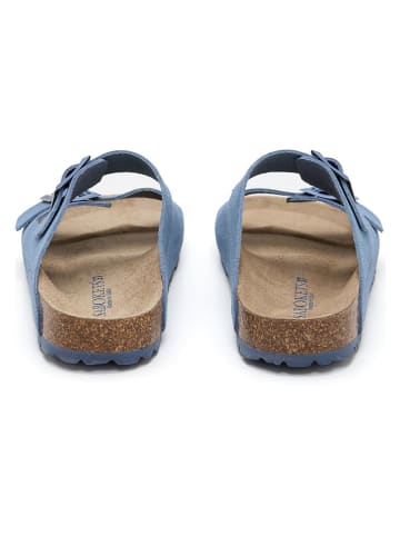 SABOKETS Leren slippers blauw