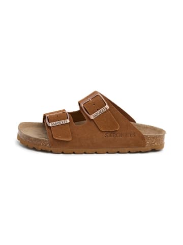 SABOKETS Leren slippers bruin