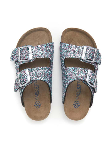 SABOKETS Pantoletten in Hellblau/ Rosa