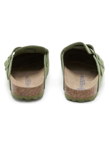 SABOKETS Leder-Clogs in Grün