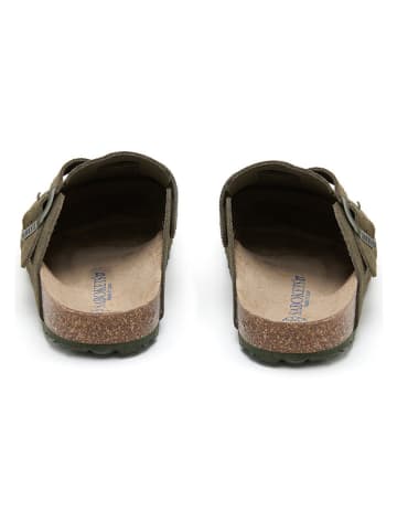 SABOKETS Leder-Clogs in Grün