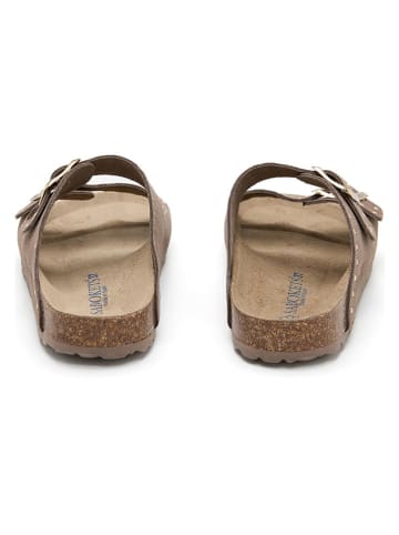 SABOKETS Leren slippers bruin