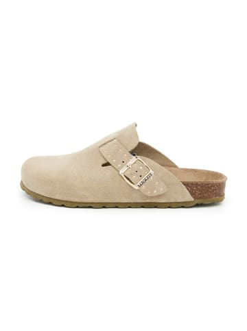 SABOKETS Leder-Clogs in Khaki