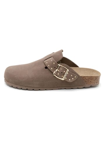 SABOKETS Leder-Clogs in Braun
