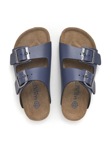 SABOKETS Leren slippers blauw